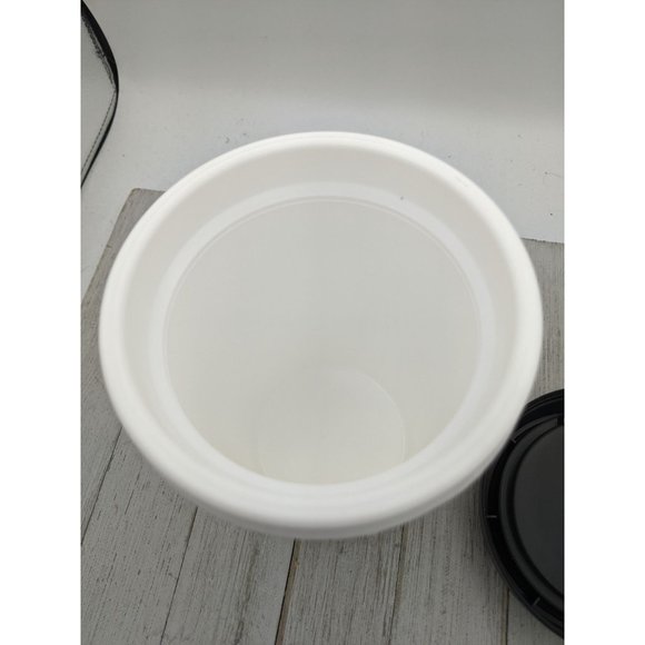 Vintage Thermal Black Gray 24oz Large Insulated Mug Cup Thermos w/Lid Bank Ads A - Picture 5 of 6